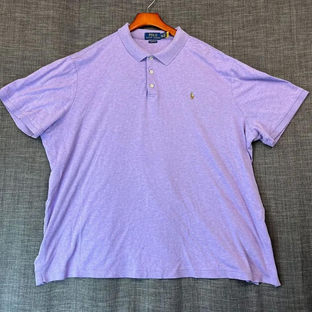 Polo Ralph Lauren Classic Fit Collared Shirt Adult XXL Purple Jockey Logo Mens